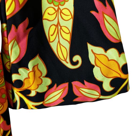 Zara Mini Dress Womens XS Multicolor Open Back Paisley Floral 70s Psychedelic - Picture 10 of 11